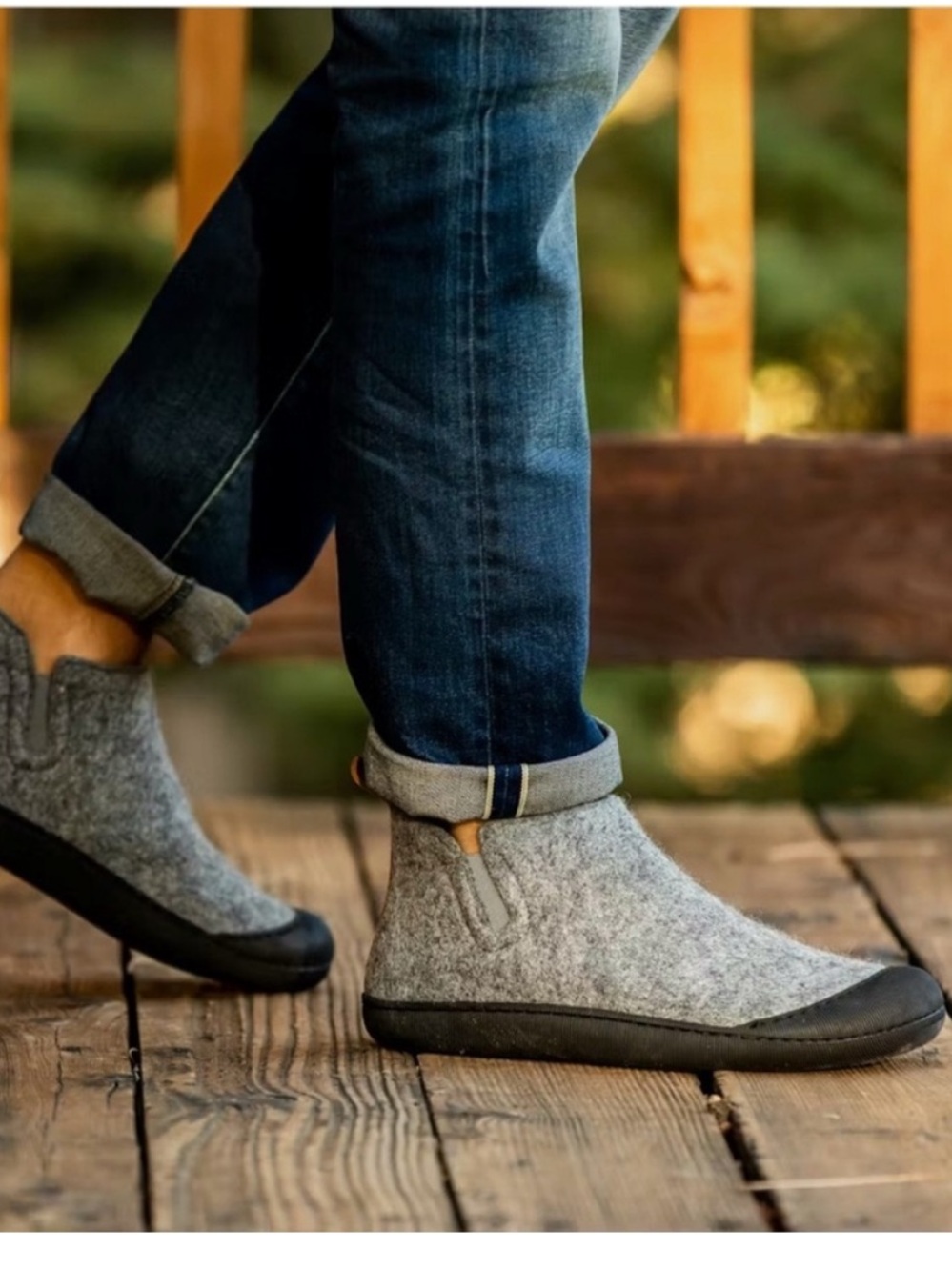 Huckberry Gray Wool-Blend Chukka Boots with Black Sole